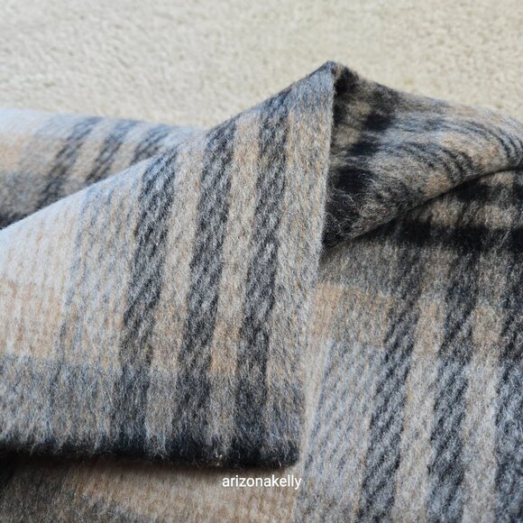 NWT Brochu Walker Stowe Wool Scarf in Heritage Plaid Tan Black - Picture 11 of 13